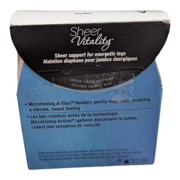 Leggs Sheer Energy Vitality OFF Black Sheer Toe Pantyhose Size A 94659 NIB - Picture 2 of 6